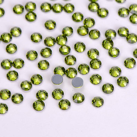 Olive Green Glass HotFix Rhinestones 16 Cut Facets WholesaleRhinestone