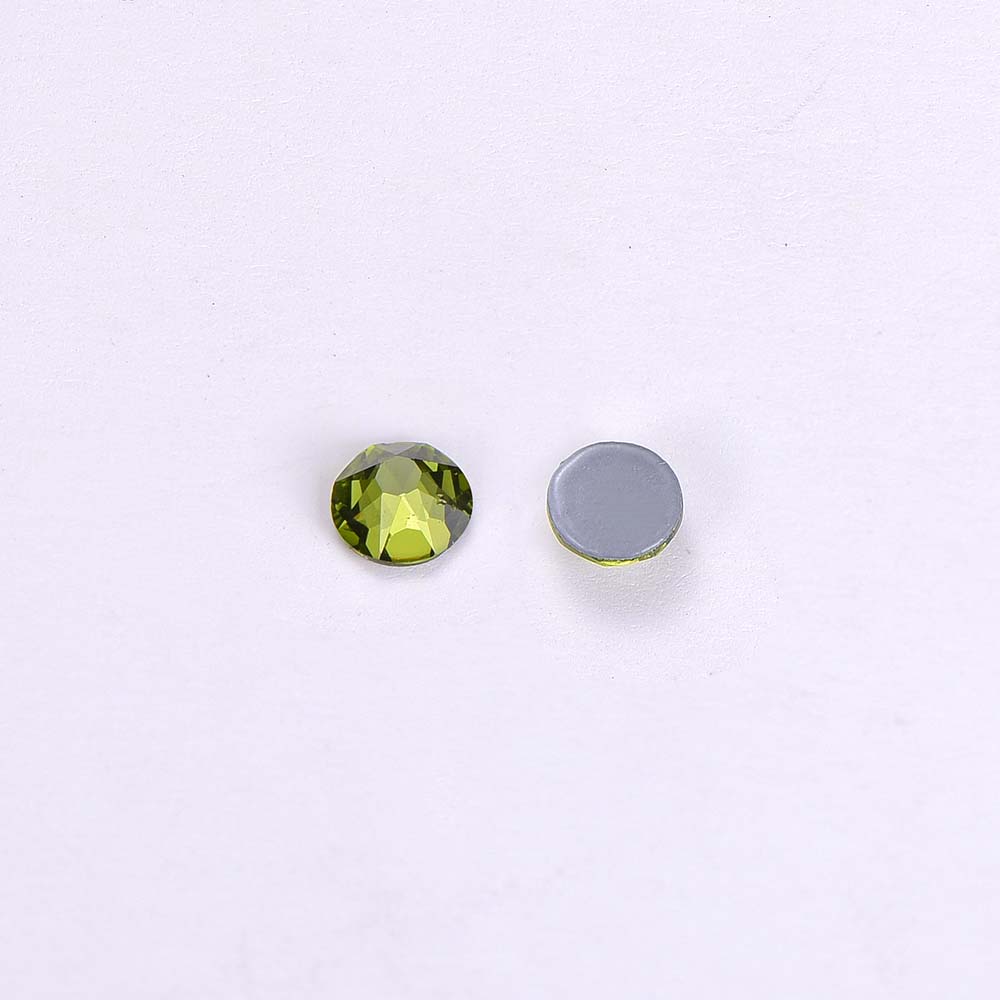 Olive Green Glass HotFix Rhinestones 16 Cut Facets In Bulk Secondary image