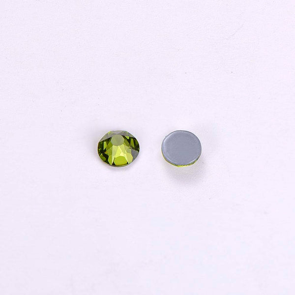 Olive Green Glass HotFix Rhinestones 16 Cut Facets In Bulk WholesaleRhinestone