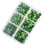 Mixed Sizes 6 Grid Box Peridot Glass HotFix Rhinestones For Clothing DIY WholesaleRhinestone
