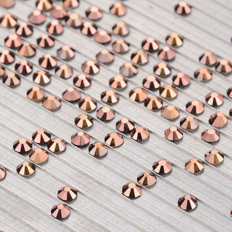 Rose Gold Glass FlatBack Rhinestones Silver Back WholesaleRhinestone