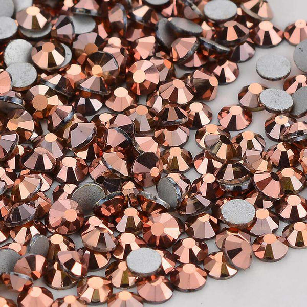 Rose Gold Glass FlatBack Rhinestones Silver Back WholesaleRhinestone