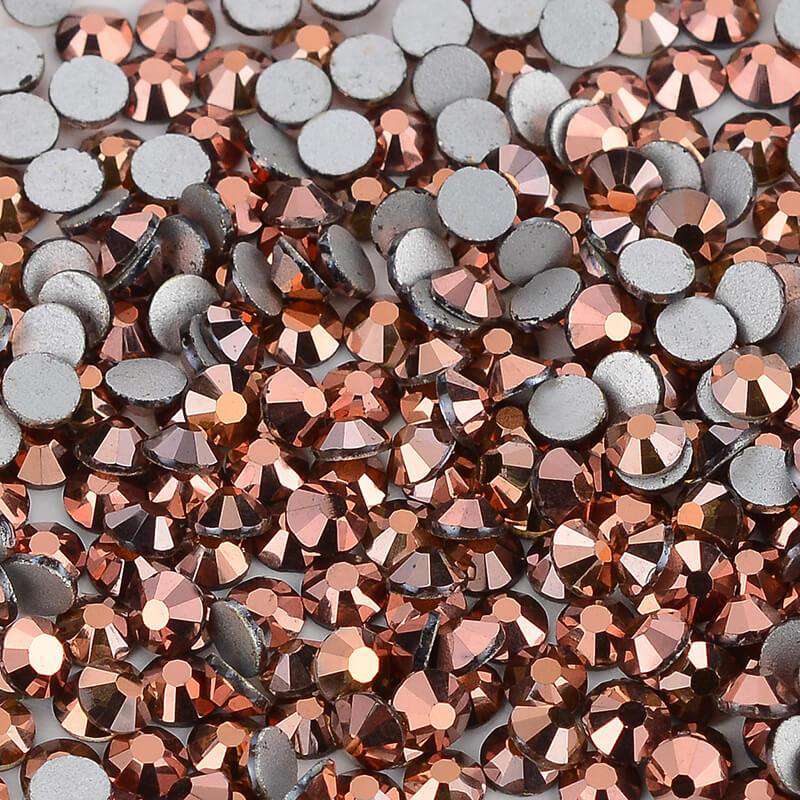 Rose Gold Glass FlatBack Rhinestones Silver Back WholesaleRhinestone