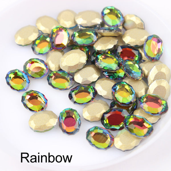 Rainbow Magic Mirror Shape Pointed Back Fancy Rhinestones For Nail Art WholesaleRhinestone