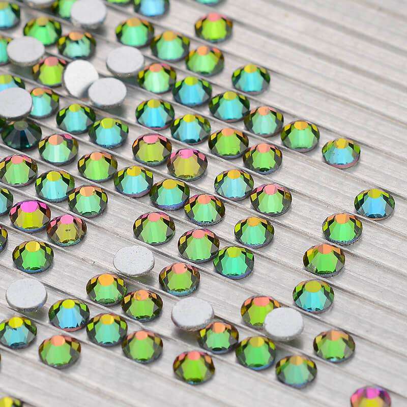 Rainbow Glass FlatBack Rhinestones Silver Back WholesaleRhinestone