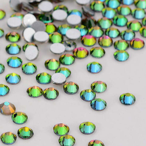 Rainbow Glass FlatBack Rhinestones Silver Back WholesaleRhinestone