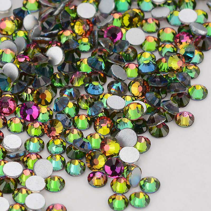 Rainbow Glass FlatBack Rhinestones Silver Back WholesaleRhinestone