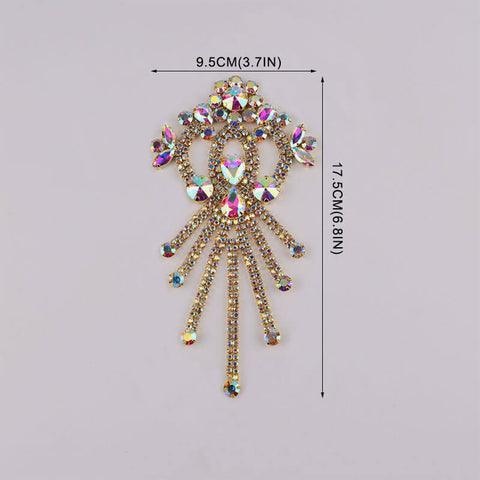 Sew-on Crystal AB  Glass Rhinestone Applique RA584 WholesaleRhinestone
