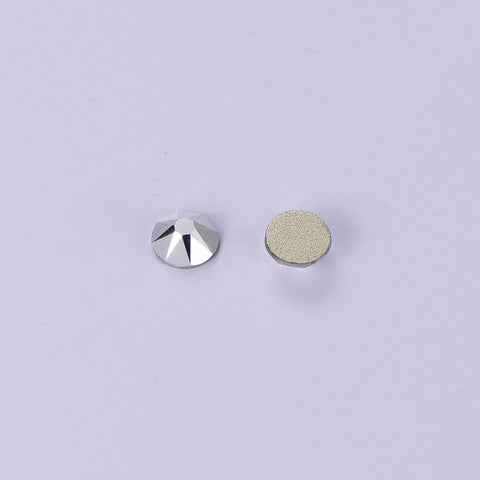 Silver Glass Flat Back Glue-On Rhinestones 16 Cut Facets WholesaleRhinestone Main image