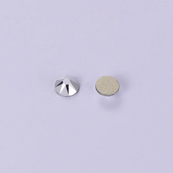 Silver Glass Flat Back Glue-On Rhinestones 16 Cut Facets WholesaleRhinestone