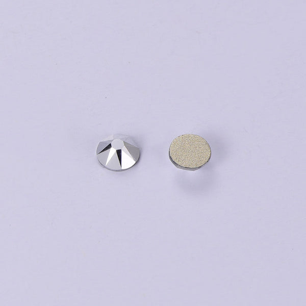 Silver Glass Flat Back Glue-On Rhinestones 16 Cut Facets WholesaleRhinestone