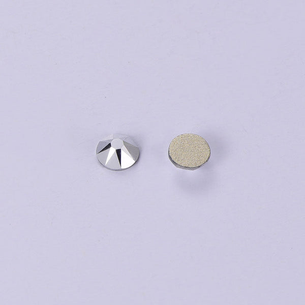 Silver Glass Flat Back Glue-On Rhinestones 16 Cut Facets In Bulk WholesaleRhinestone