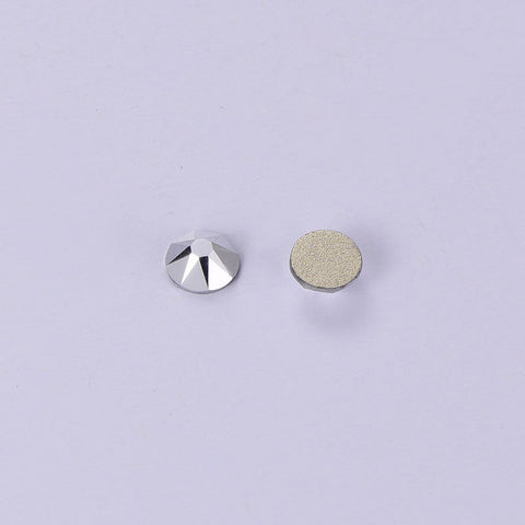 Silver Glass Flat Back Glue-On Rhinestones 16 Cut Facets In Bulk WholesaleRhinestone