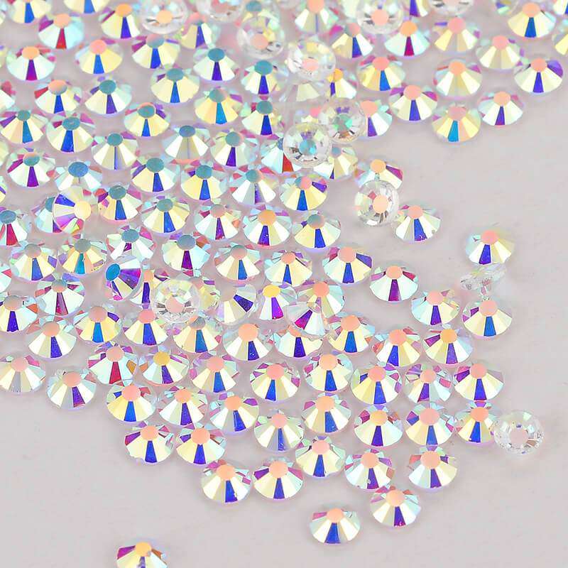 Crystal AB Unfoiled Glass Flat Back Rhinestones WholesaleRhinestone