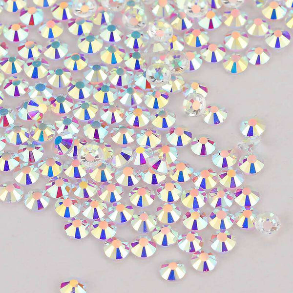 Crystal AB Unfoiled Glass Flat Back Rhinestones WholesaleRhinestone