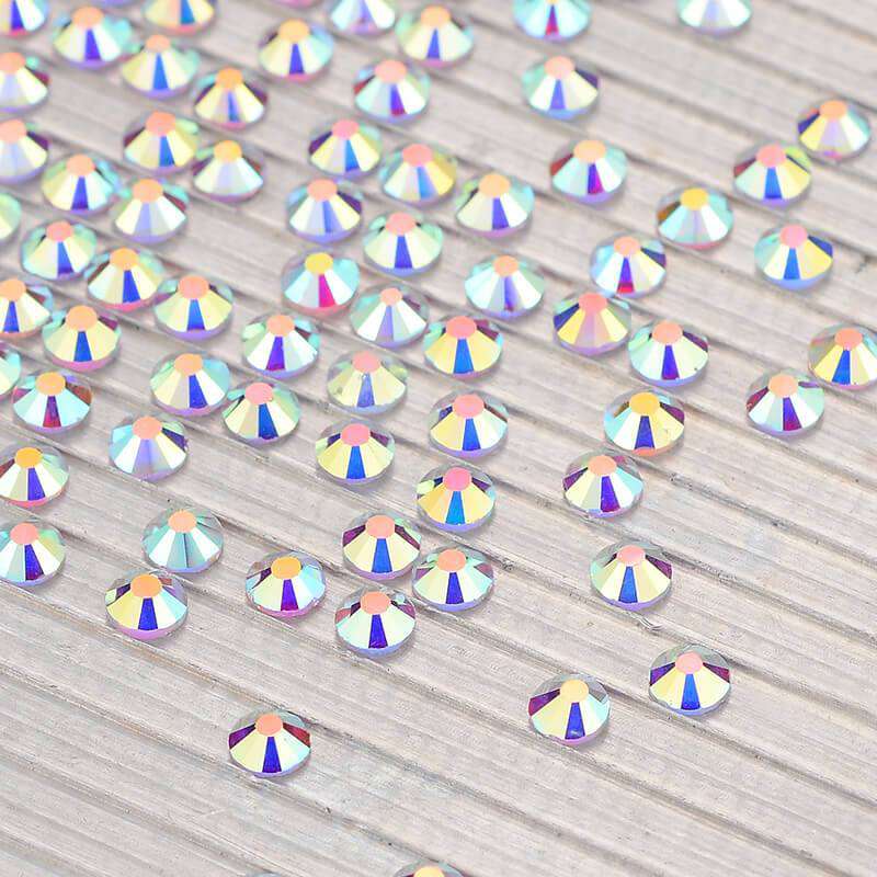 Crystal AB Unfoiled Glass Flat Back Rhinestones WholesaleRhinestone
