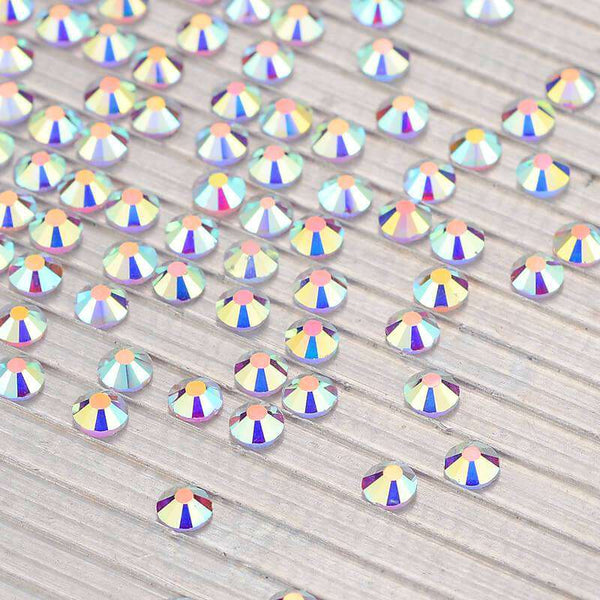 Crystal AB Unfoiled Glass Flat Back Rhinestones WholesaleRhinestone