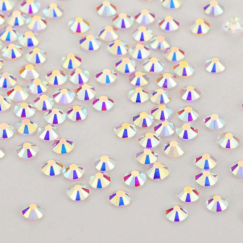 Crystal AB Unfoiled Glass Flat Back Rhinestones WholesaleRhinestone