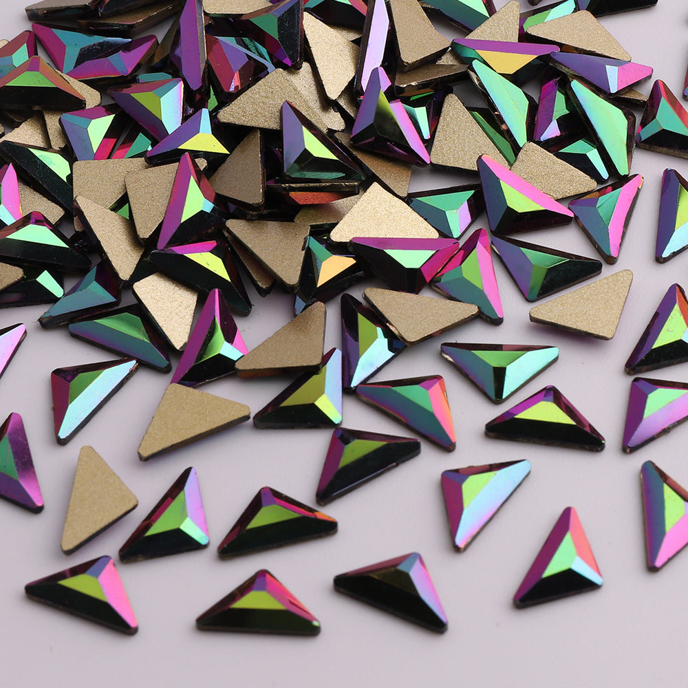 Triangle Shape Rainbow Rose Gold Glass Flat Back Fancy Rhinestones WholesaleRhinestone Pääkuva