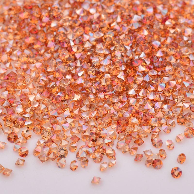 1.2MM Amber Unfoiled Glass Micro Pixie Pointed Rhinestones For Nail Art WholesaleRhinestone