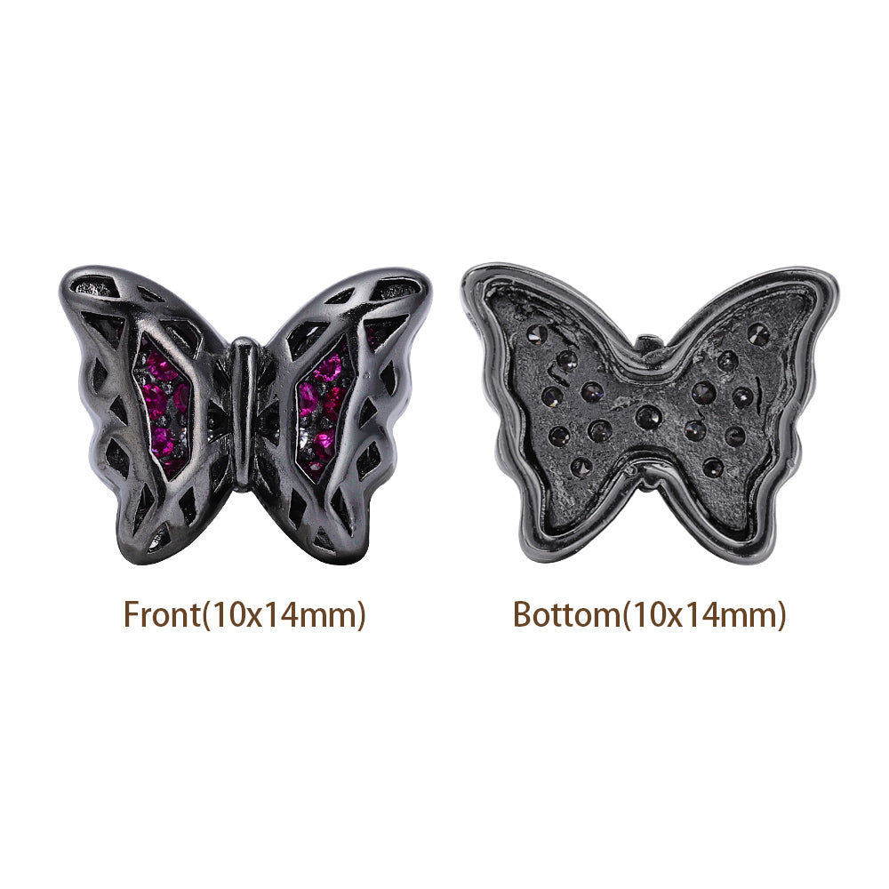 Forma di farfalla Ematite Placcata in lega di cucitura di alta qualità Incaninari intarsiati cubici zirconia