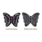 Mixed Colors Butterfly Shape Hematite Plated High-Quality Sew-on Alloy Charms Inlaid Cubic Zirconia WholesaleRhinestone