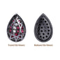 Drop Shape Hematite Plated High-Quality Sew-on Alloy Charms Inlaid Cubic Zirconia WholesaleRhinestone