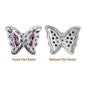 Butterfly Shape Imitation Rhodium Plated High-Quality Sew-on Alloy Charms Inlaid Cubic Zirconia