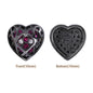 Heart Shape Hematite Plated High-Quality Sew-on Alloy Charms Inlaid Cubic Zirconia WholesaleRhinestone