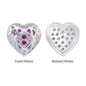 Heart Shape Silver Plated High-Quality Sew-on Alloy Charms Inlaid Cubic Zirconia