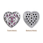 Heart Shape Imitation Rhodium Plated High-Quality Sew-on Alloy Charms Inlaid Cubic Zirconia WholesaleRhinestone