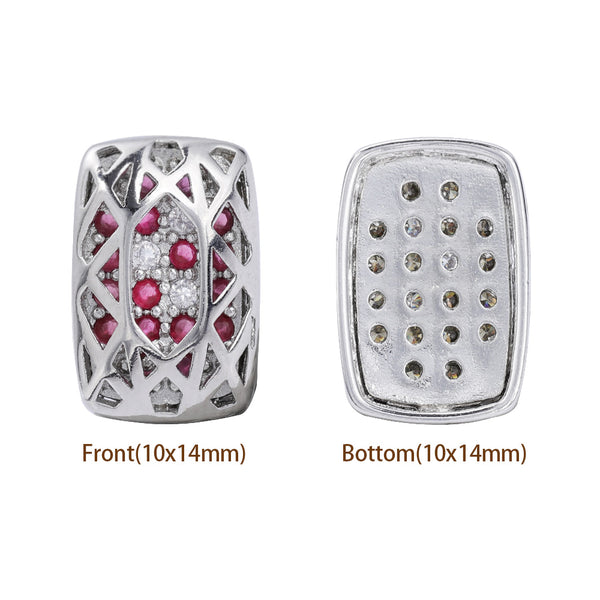 Cushion Rectangle Shape Imitation Rhodium Plated High-Quality Sew-on Alloy Charms Inlaid Cubic Zirconia WholesaleRhinestone