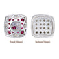 Cushion Square Shape Silver Plated High-Quality Sew-on Alloy Charms Inlaid Cubic Zirconia WholesaleRhinestone