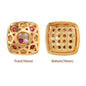Cushion Square Shape Golden Plated High-Quality Sew-on Alloy Charms Inlaid Cubic Zirconia WholesaleRhinestone