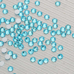 Aquamarine Glass FlatBack Rhinestones Silver Back WholesaleRhinestone