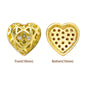 Heart Shape Golden Plated High-Quality Sew-on Alloy Charms Inlaid Cubic Zirconia WholesaleRhinestone