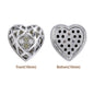 Heart Shape Imitation Rhodium Plated High-Quality Sew-on Alloy Charms Inlaid Cubic Zirconia WholesaleRhinestone