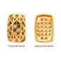 Cushion Rectangle Shape Golden Plated High-Quality Sew-on Alloy Charms Inlaid Cubic Zirconia