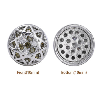 Mixed Colors Round Shape Imitation Rhodium Plated High-Quality Sew-on Alloy Charms Inlaid Cubic Zirconia WholesaleRhinestone