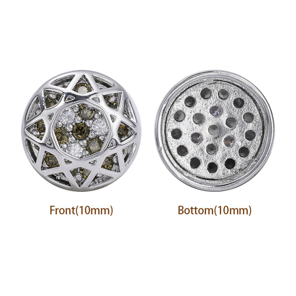 Round Shape Imitation Rhodium Plated High-Quality Sew-on Alloy Charms Inlaid Cubic Zirconia WholesaleRhinestone