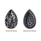 Drop Shape Hematite Plated High-Quality Sew-on Alloy Charms Inlaid Cubic Zirconia WholesaleRhinestone