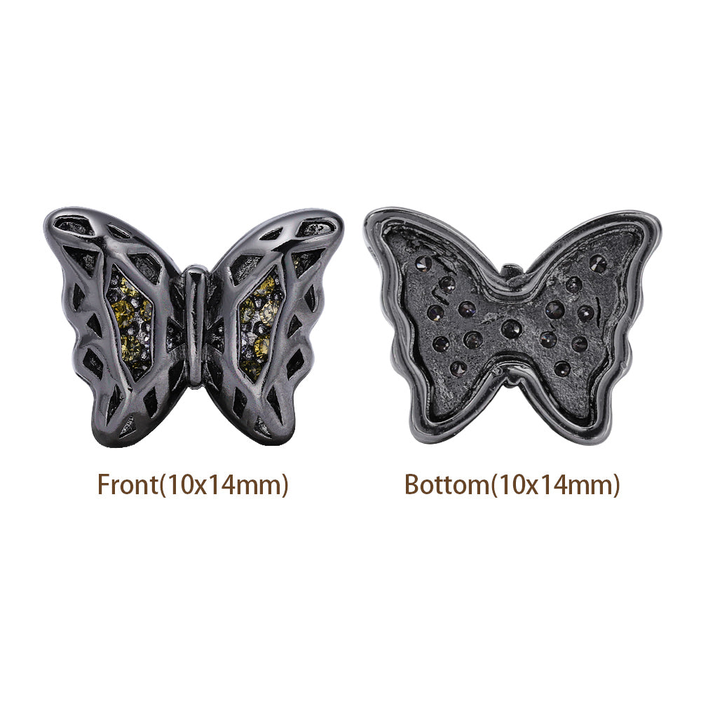 Forma di farfalla Ematite Placcata in lega di cucitura di alta qualità Incaninari intarsiati cubici zirconia