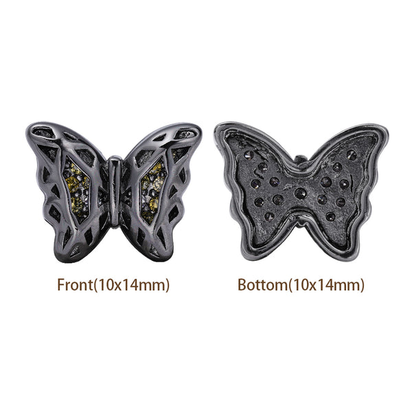 Forma di farfalla Ematite Placcata in lega di cucitura di alta qualità Incaninari intarsiati cubici zirconia