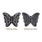 Mixed Colors Butterfly Shape Hematite Plated High-Quality Sew-on Alloy Charms Inlaid Cubic Zirconia WholesaleRhinestone