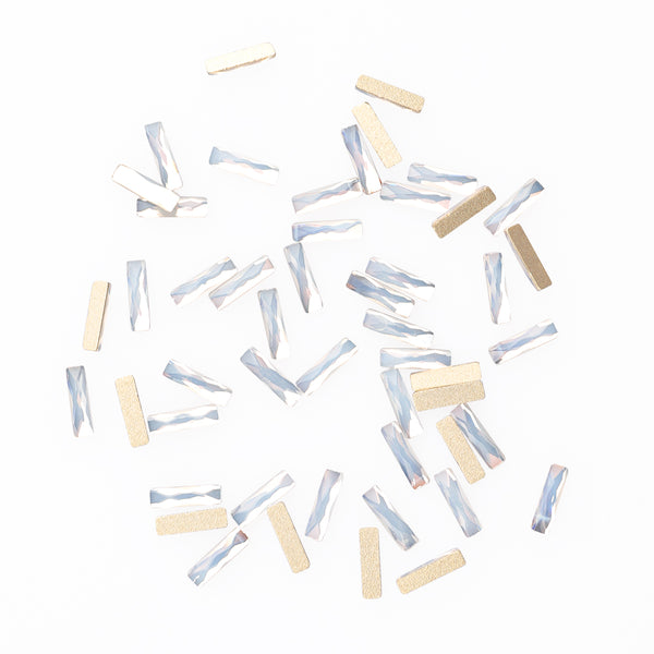 Rectangle Shape White Opal Flat Back Fancy Rhinestones WholesaleRhinestone