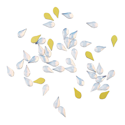 Maple leaves Shape White Opal Flat Back Fancy Rhinestones WholesaleRhinestone