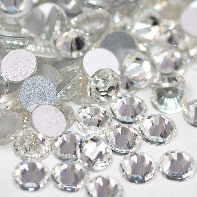 Diamantes de imitación con parte posterior plana de cristal a granel con parte posterior plateada Imagen secundaria del producto