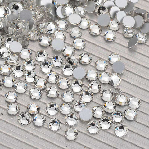 Crystal Glass FlatBack Rhinestones Silver Back WholesaleRhinestone Imagem principal do produto