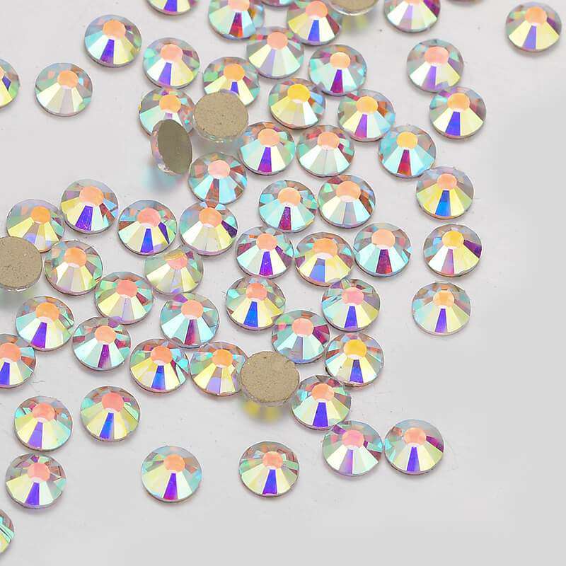 Crystal AB Glass FlatBack Rhinestones Golden Back WholesaleRhinestone