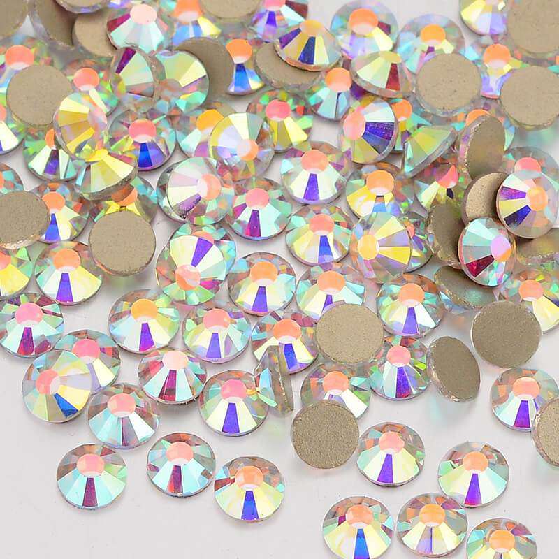 Crystal AB Glass FlatBack Rhinestones Golden Back WholesaleRhinestone